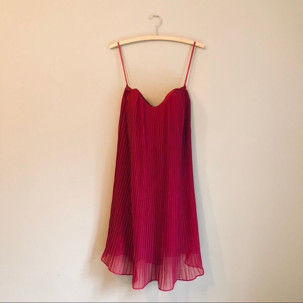 French Connection belted pleated cocktail dress